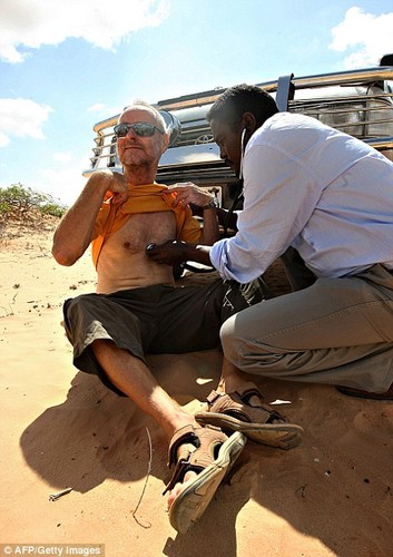 Paul Chandler being examined by the doctor who was allowed in © SW